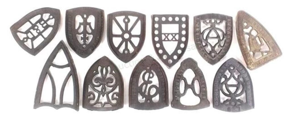 (11) Cast Iron Sad Iron Trivets