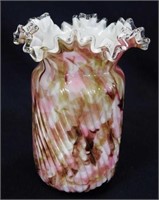 Spatter glass 7 1/2" vase