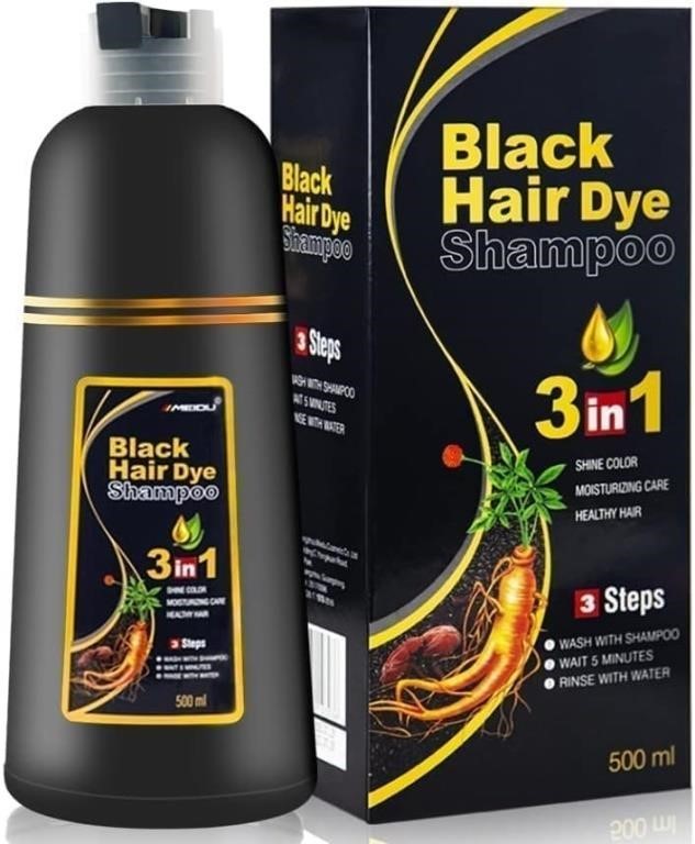 500ml Black Instant Hair Color Shampoo for Gray