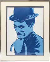 Charlie Chaplin in Blue Serigraph / Silkscreen