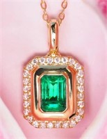1.8ct Natural Emerald 18Kt Gold Pendant