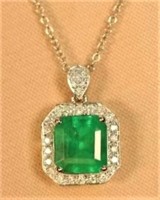 2.3ct Zambian Emerald 18Kt Gold Pendant