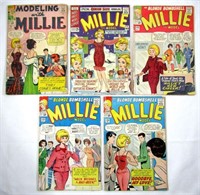 Group of 5 Millie the Model Comics (Marvel, 1960's