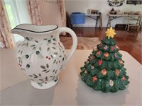 Holiday Cookie Jar  and Pitcher. Pfaltzgraff