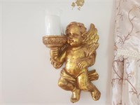 2 Wall Cherubs.  Candle Holders.