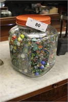 LARGE JAR OF ANTIQUE MARBLES