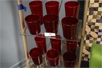 12PC COLLECTION OF BLENKO RUBY RED GLASSES