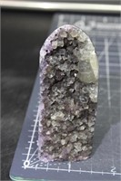 Smoky Amethyst Cut Base With Calcite, 5oz