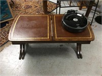 Leather inlaid coffee table
