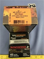 Box of HSM Bear load 45 Colt 325 grain centerfire