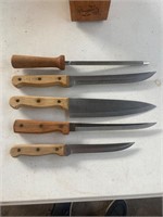 Knife set and Wooden Block