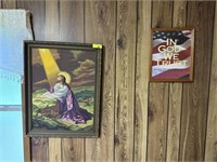 Painting of Jesus and In God We Trust