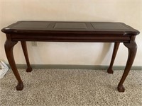 CHERRY CLAW AND BALL FOOT TABLE W/ BEVELED SMOKED