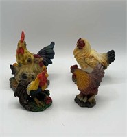4 Rooster Figures