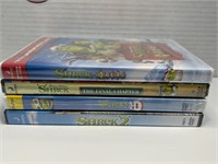 4 UNOPENED DreamWorks Shrek DVD's