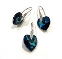 Sterling Silver Swarovski Earring Pendant Set