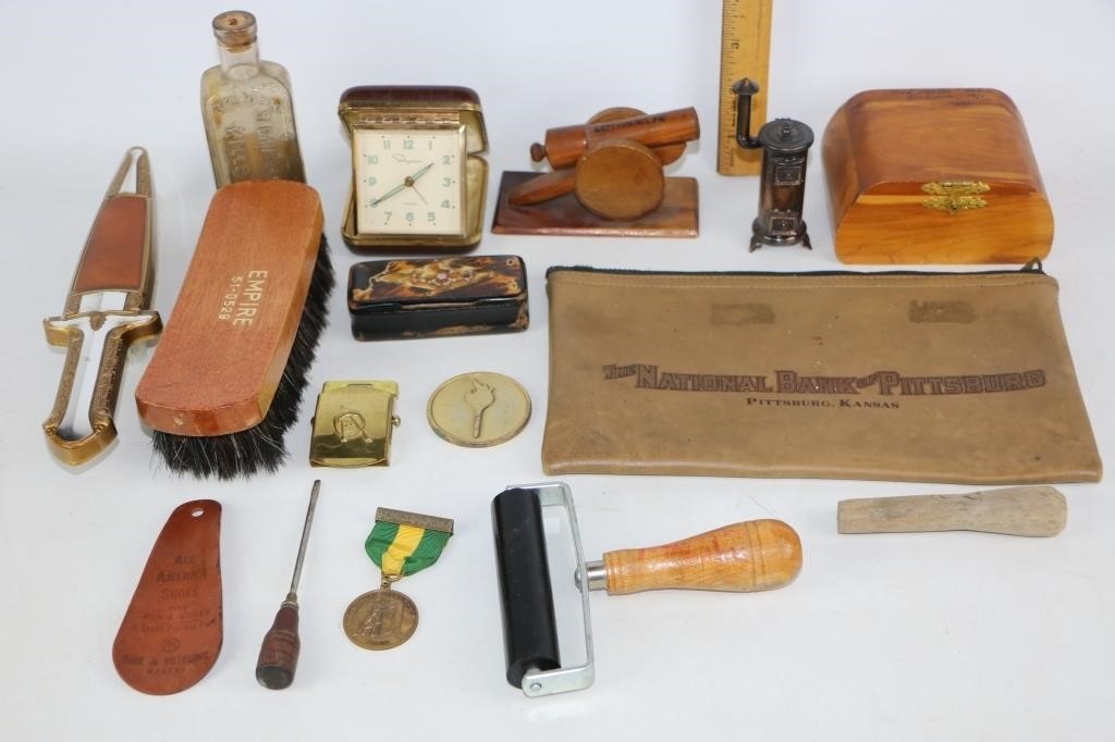 Assorted Vintage Items-Wood Canon and More