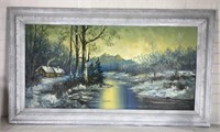 Large oil on canvas signed by waltz