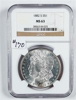 1882-S  Morgan Dollar   NGC MS-63