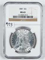 1887  Morgan Dollar   NGC MS-63