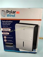 Polar Wind 30 pint dehumidifier with soft touch