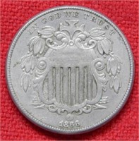 1866 Shield Nickel  - - Rays