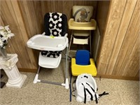 2 highchairs and 2 booster seats