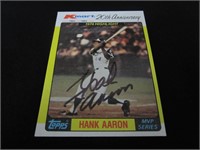 1982 TOPPS HANK AARON AUTOGRAPH COA