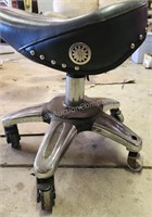 Leather Motorcycle Seat Shop Stool