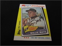 1982 TOPPS WILLIE MAYS AUTOGRAPH COA