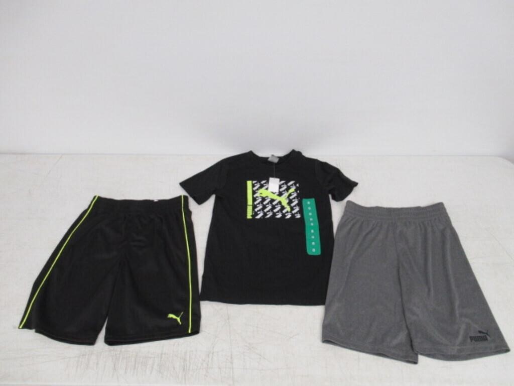 3-Pc Puma Boy's 8 Set, T-shirt and Shorts, Black