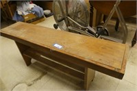 Wood bench with shelf under