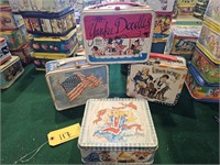 Americana themed vintage metal lunch boxes