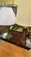 Two brass table lamps - one is heavy molded