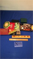 Vintage games & desk items