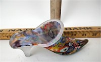 Murano Millefiori Figurine Italian Art Glass Shoe