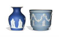 2 Wedgwood Jasperware Jardiniere & Vase, 19th C#