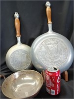 Lot - 2 Wilton Pewter embossed pans one with