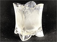 Fostoria Glass Coin Square Footed Toothpick Holder