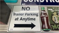 No trailer parking sign