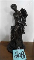 Mother with Children Bronze Sculpture on Marble