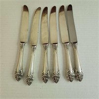 6 knives Sterling handles