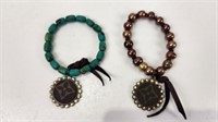 (2) Bracelets upcycled from Louis Vuitton Products