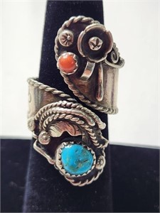 Sterling Bypass Ring Native American Navajo
