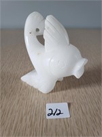 SWEET CARVED ALABASTER FISH 3 INCHES TALL