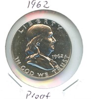 1962 Proof Franklin Silver Half Dollar