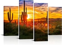 4 Piece Mountains Sunset Desert Wall 12x24x2pcs+12