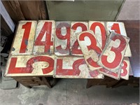 (12) Vintage filling station changeable numbers