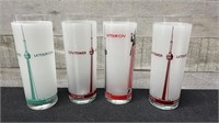 4 CN Tower Frosted Glasses