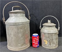 Antique Galvanized Metal Milk Can-Lot